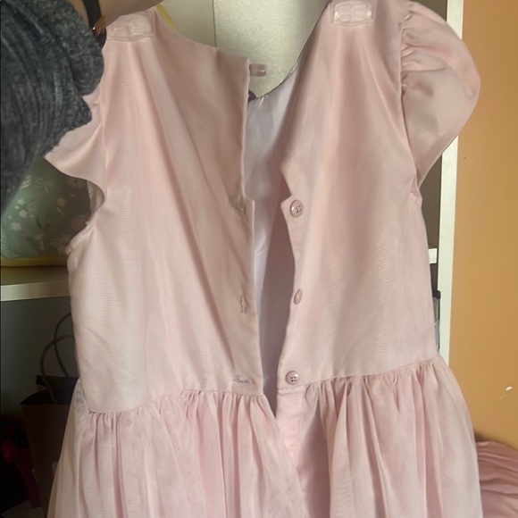 Pink Embroidered Kids Dress - Picture 2 of 3